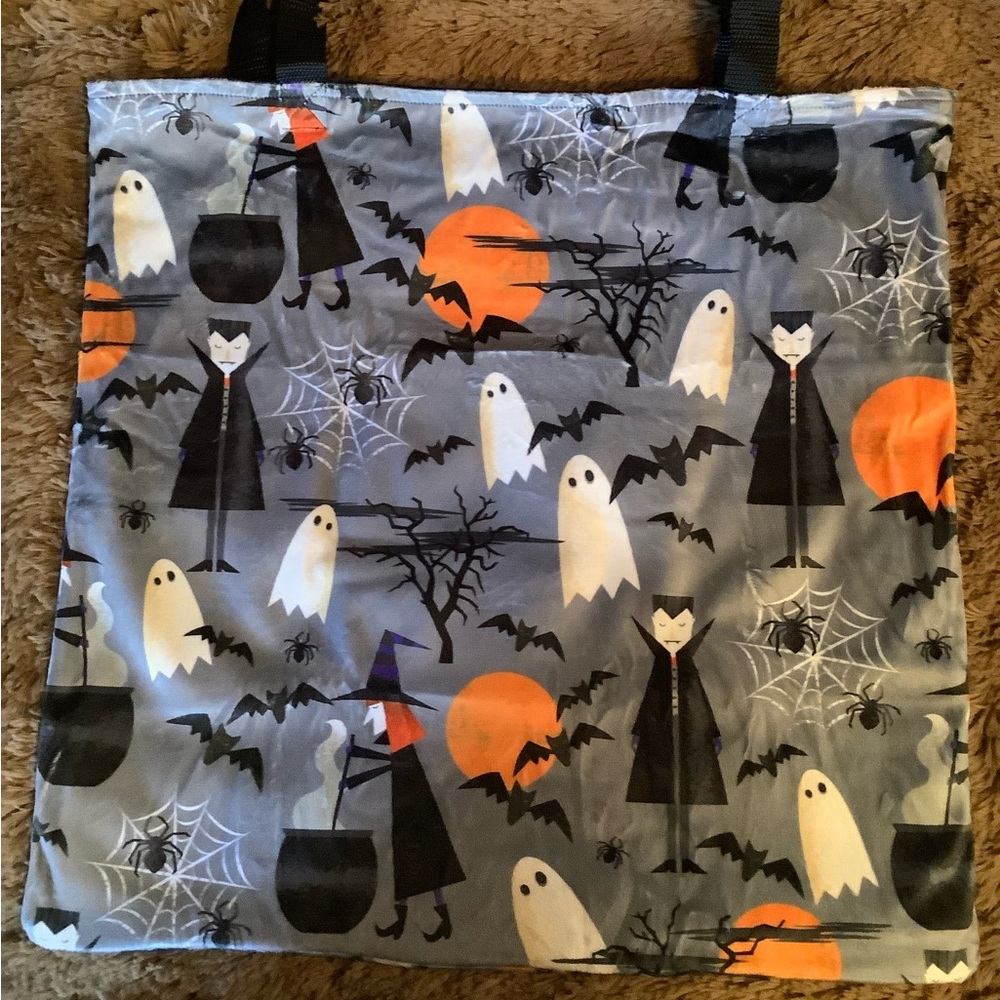 Sew Sweet Minky Halloween tote, Halloween Ghost and Vampire Kids Costume Bag